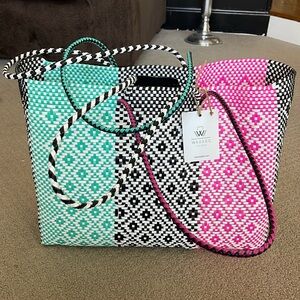 Wahako tote bag Handwoven bag recycled plastic, waterproof, foldable
